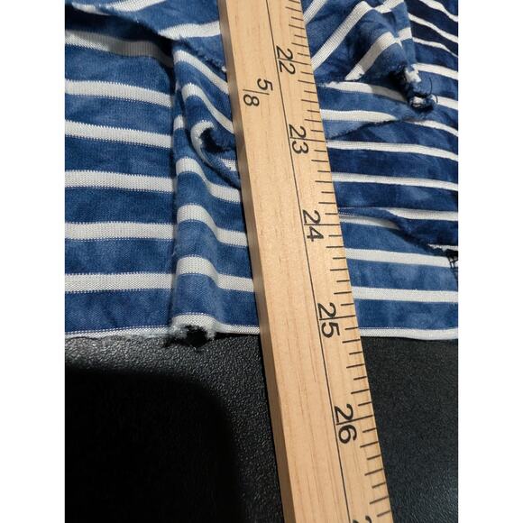 CJ Banks Cardigan Women's Plus Size 2XL Blue Open Striped 3/4 Sleeve Shirt Tunic - Picture 12 of 14